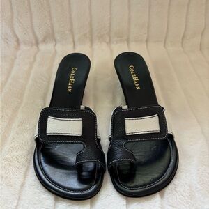 Cole Haan Black and White Sandals with Sleek Minimalist Design